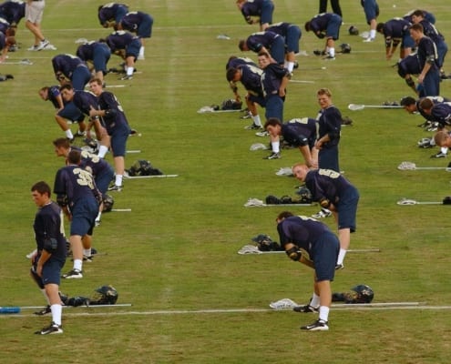 navy lacrosse pre game warm up