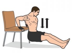 strength fitness test tricep dips
