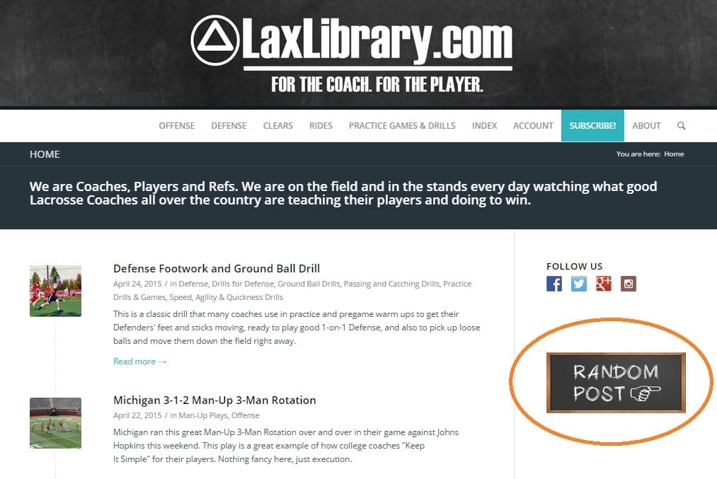 lacrosse library random practice drill play