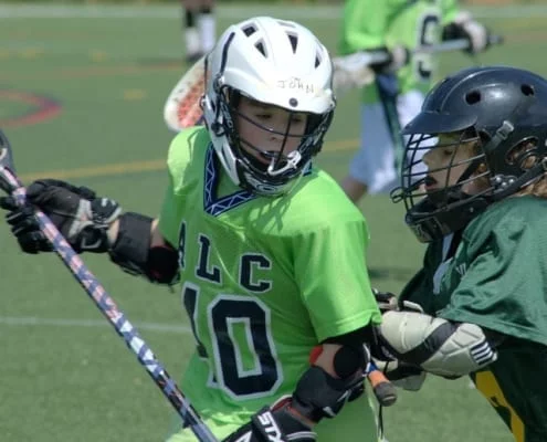 youth lacrosse dodge from X push into your defender