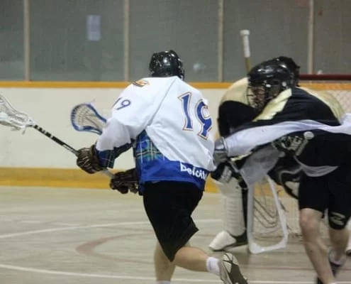box lacrosse lefty sweep dodge