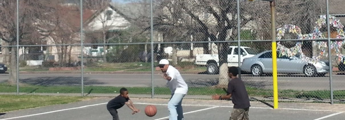 father son basketball lacrosse practice 2 on 1