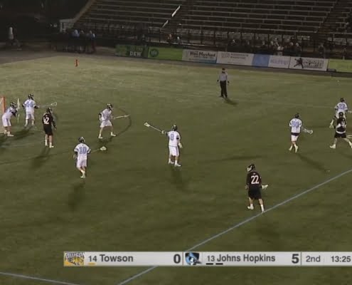 towson pairs offense play vs hopkins college lacrosse