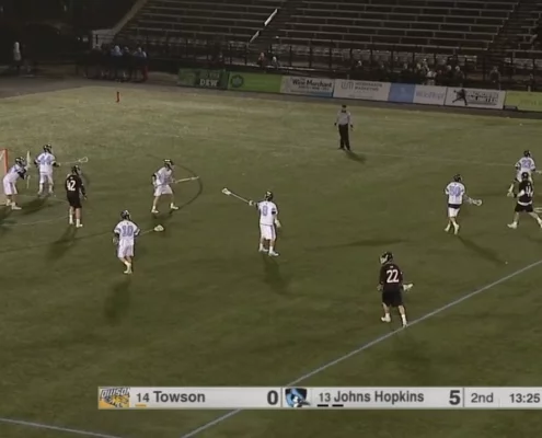 towson pairs offense play vs hopkins college lacrosse