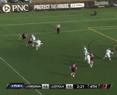 virginia loyola college lacrosse high wing pick offense play