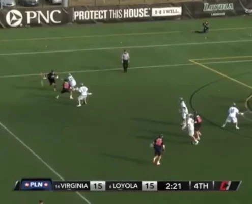 virginia loyola college lacrosse high wing pick offense play