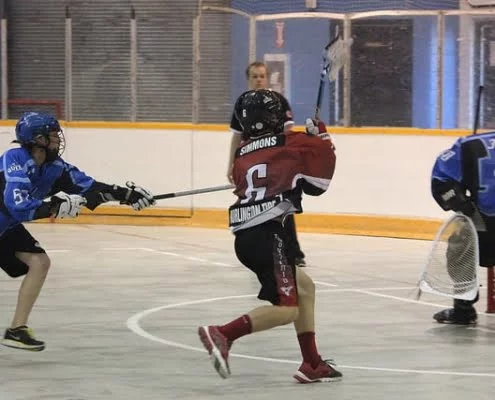 box lacrosse man up cut pick away play