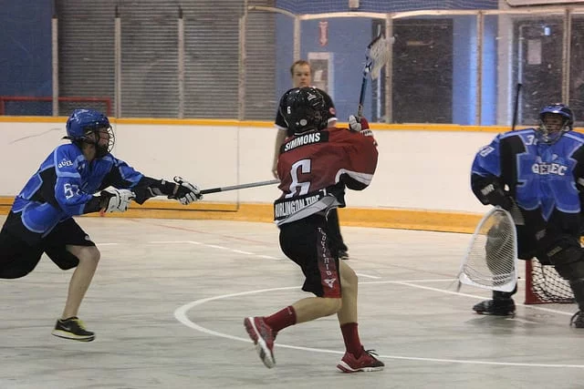 box lacrosse man up cut pick away play