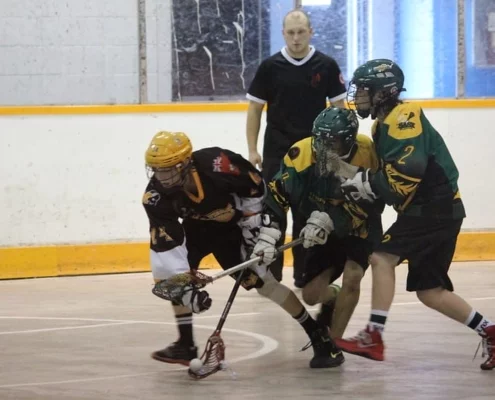 box lacrosse 2 on 1 cross over pregame warm up practice drill