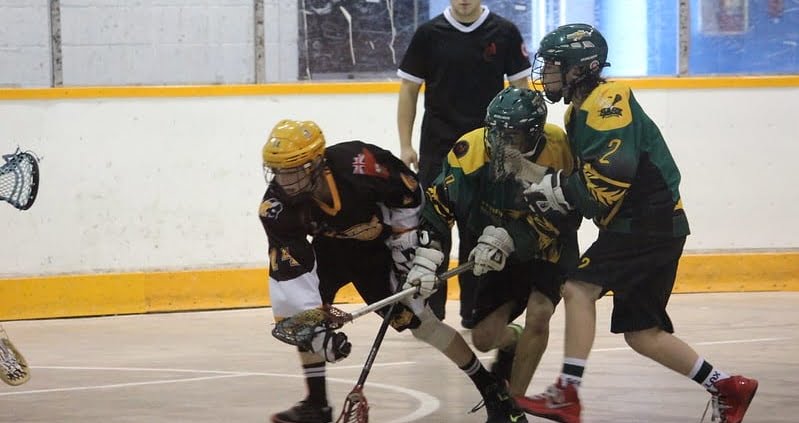 box lacrosse 2 on 1 cross over pregame warm up practice drill