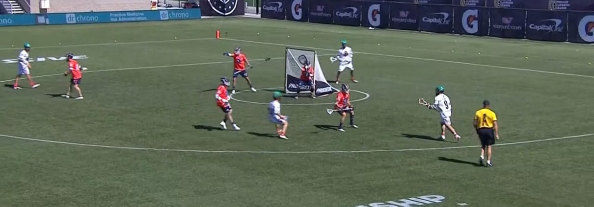pro lacrosse pass down pick down transition offense play